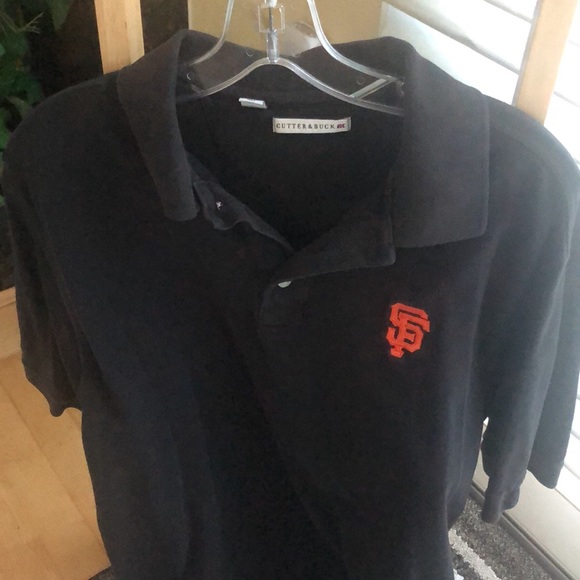 SF Giants Cutter and Buck 100% cotton black polo size M - Picture 2 of 7